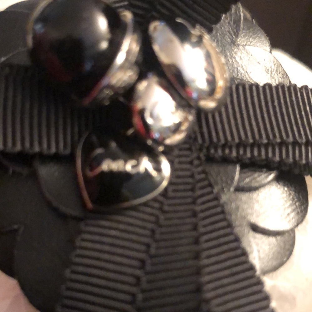 Coach black size 10 patent leather silver embellished details sandals - Picture 14 of 15